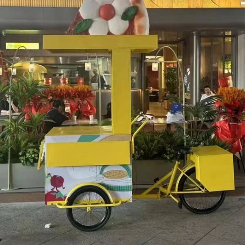 Outdoor stall car creative tricycle milk tea sale night market display stand snack car
