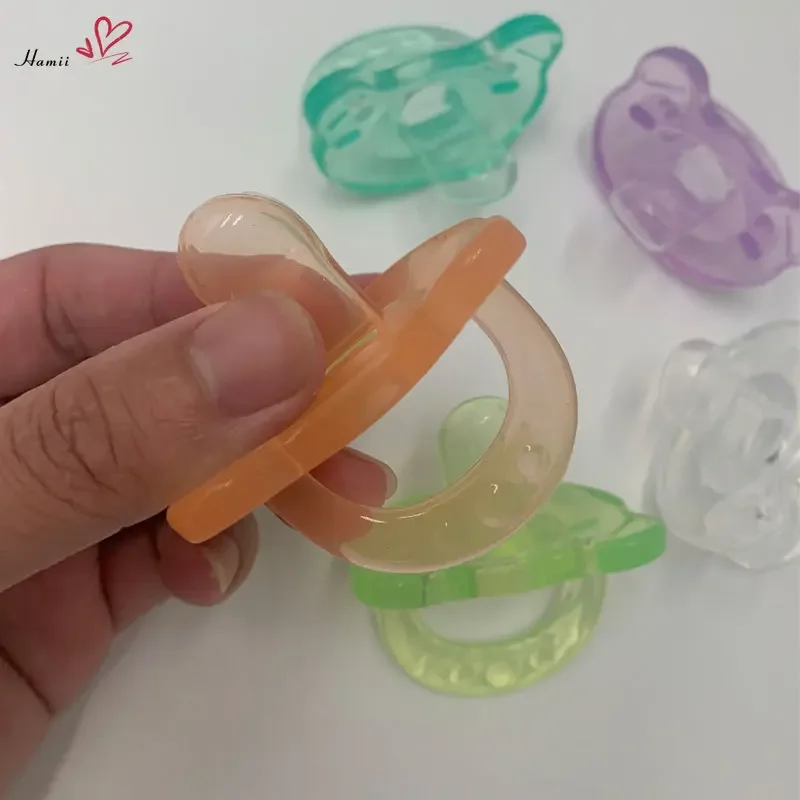 Newborn Baby Pacifier Food Grade Silicone Safety Transparent Soft Dummy Teat Sleeping type Infant Nipple Soother For Boy Girls