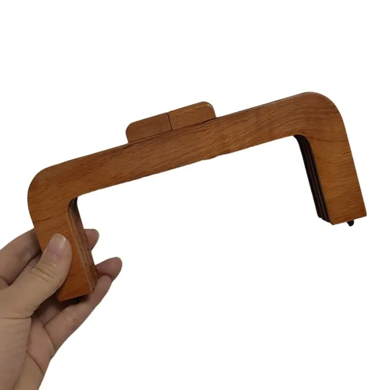 Wholesale 20 cm Wooden Purse Frame With Screws Inside Wood Bag Handle Wholesale Guangzhou Sellers Factory Suppliers Bag Hanger