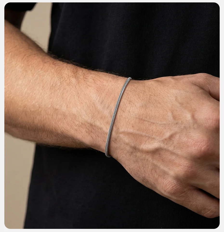 Vnox Minimalistisches 1,2/2mm Breites Dünnes Schlangenketten-Armband für Männer und Frauen, Gold- oder Silberplattierter Edelstahl Verstellbarer Schmuck Geschenk – Detail 3