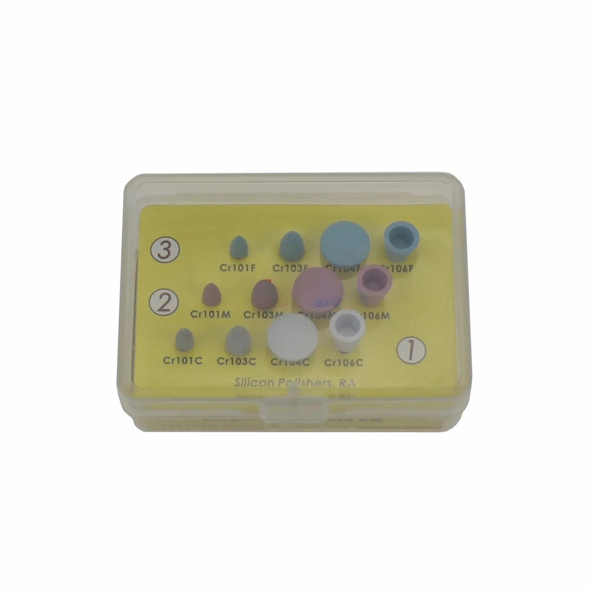 طقم تلميع السيليكون لطب الأسنان RA الخزف والأمالغام المركب تلميع القرص الأزيز