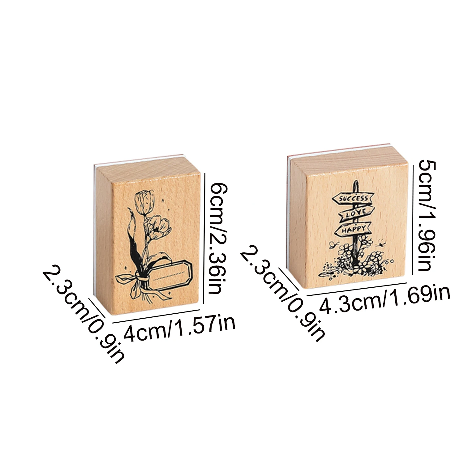 Vintage Wooden Rubber Stamps, Retro Scenery Lighthouse Floral Pattern For Scrapbooking Journal Diary Diy Craft Decor