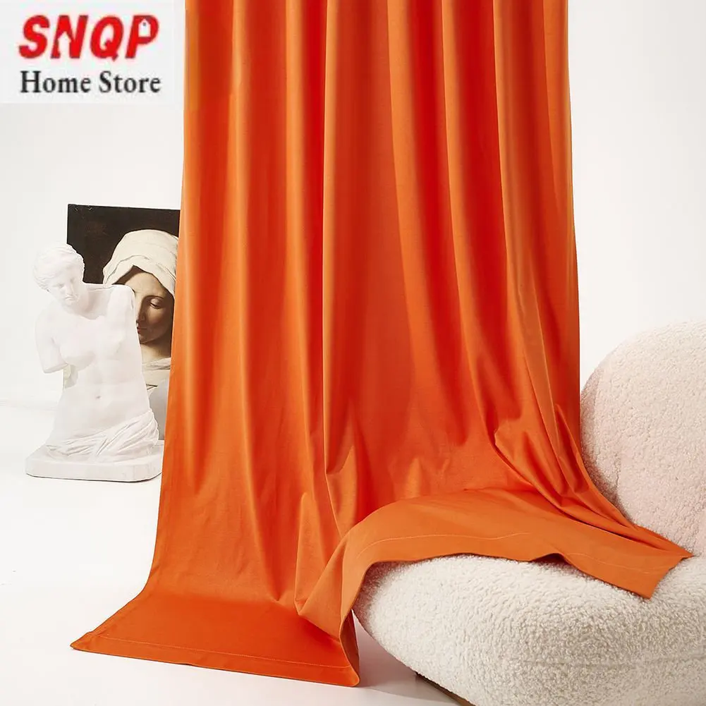 

Light Luxury Solid Color Curtains Bedroom Living Room Dutch Velvet Curtains Blackout Finished Curtains Multicolor Mosaic Ljl