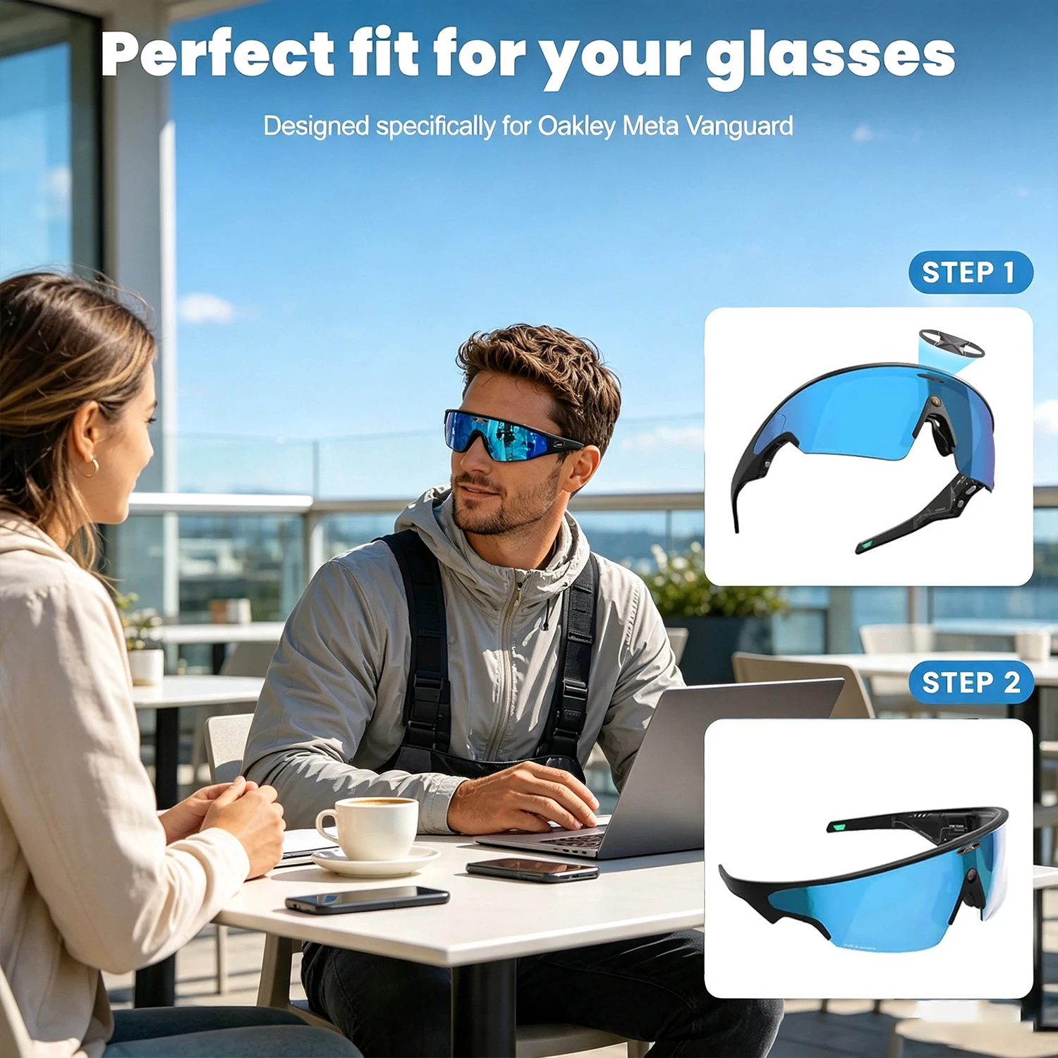 Lichtblockierende Abdeckungen für Oakley Meta Vanguard AI Smart-Brillen, eingebettetes Design LED-Lichtblockierer Schutz-Zubehör – Detail 2