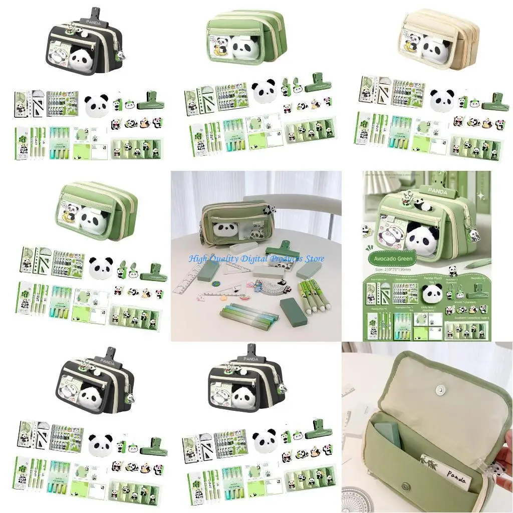 

U2JE Artistic Chinese Inspired Multi Compartment Pencil case Bag For Efficient Workplace School Use