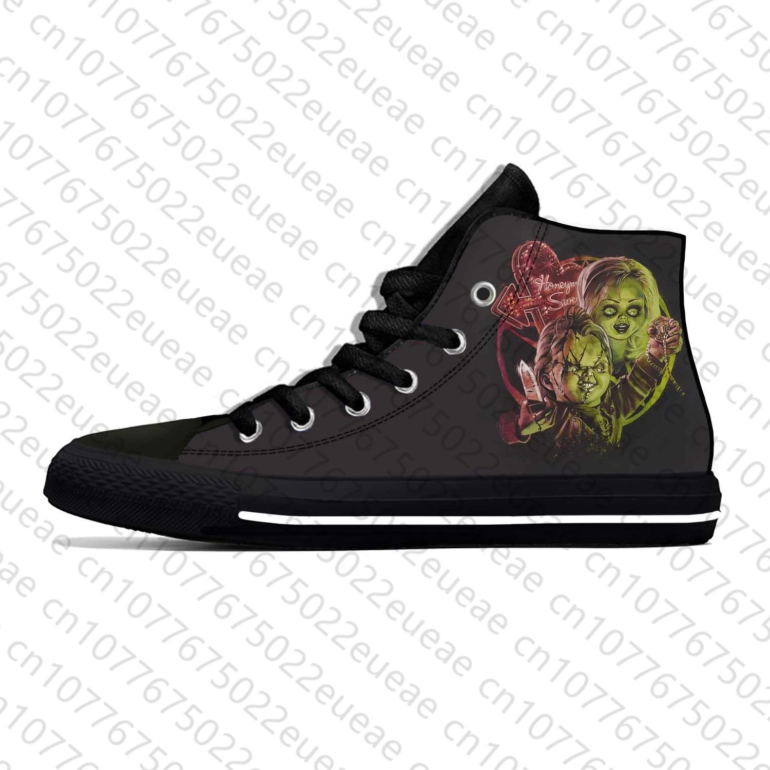 Hot Anime Cartoon Comic Childs Play Chucky Horror Casual Cloth Shoes High Top Lightweight Breathable 3D Print Men Women Sneakers