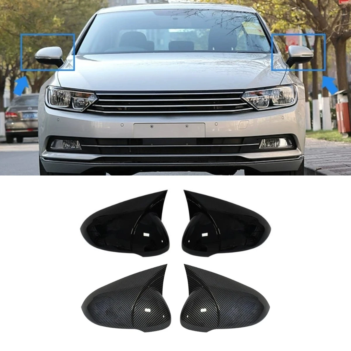 

Автомобильный чехол заднего вида, защитный чехол для зеркала заднего вида для Volkswagen Magotan B8 2017-2019, комплект кузова, автомобильные аксессуары