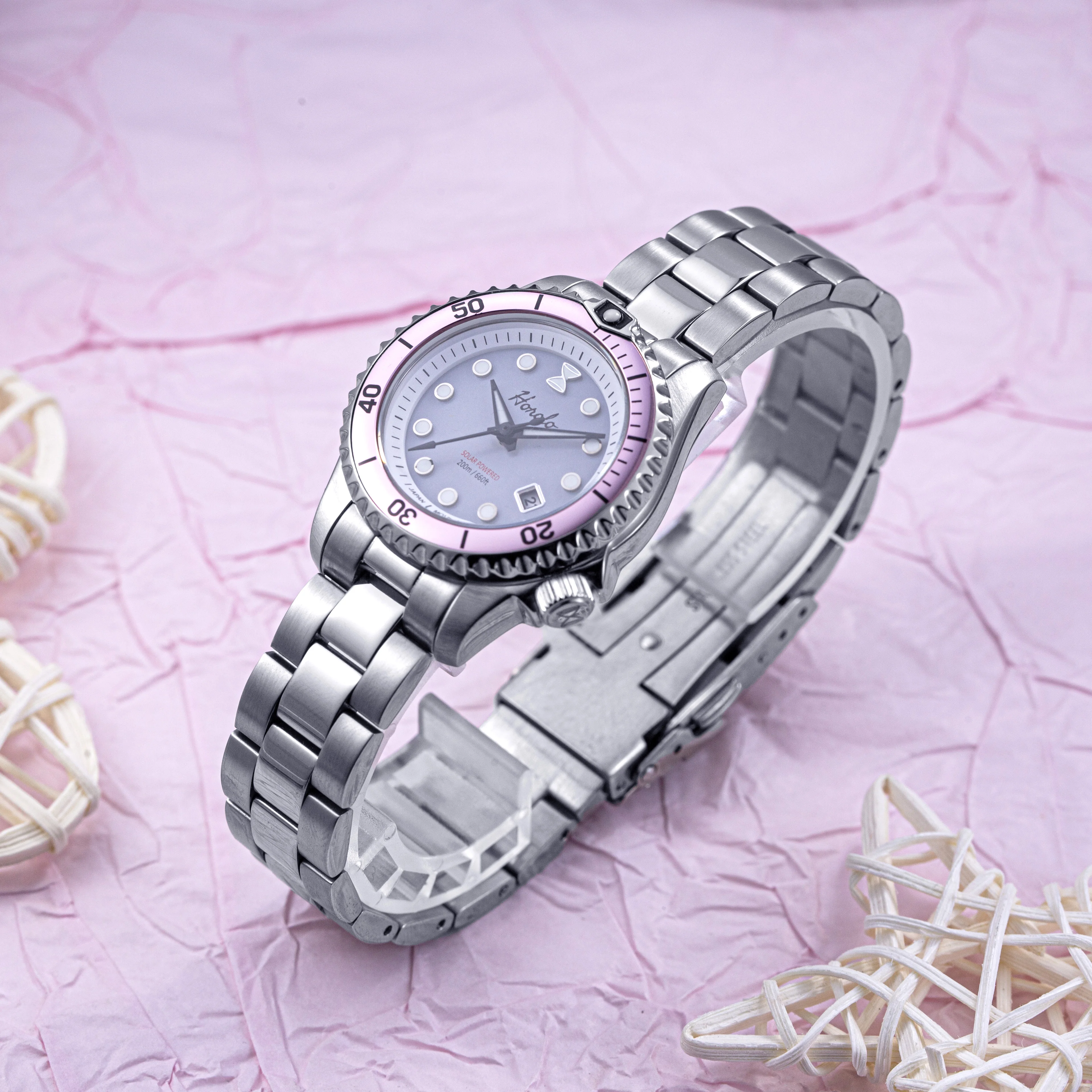 Picture 4: Horolo Women' Watches Japan Solar Movement  30mm small sizes Quartz Luminous Water Resistant Sapphire Ladies Luxury Watch