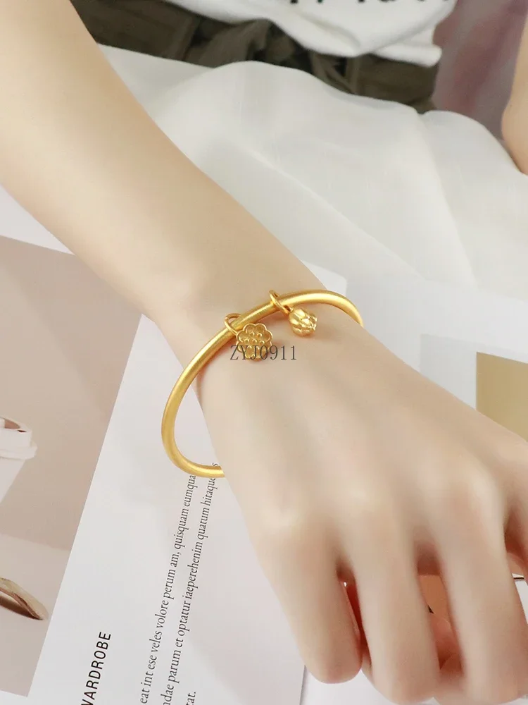 Простой браслет из песочного золота с самодисциплиной, женский браслет из титановой стали, легкий роскошный нишевый изысканный браслет серии Mori