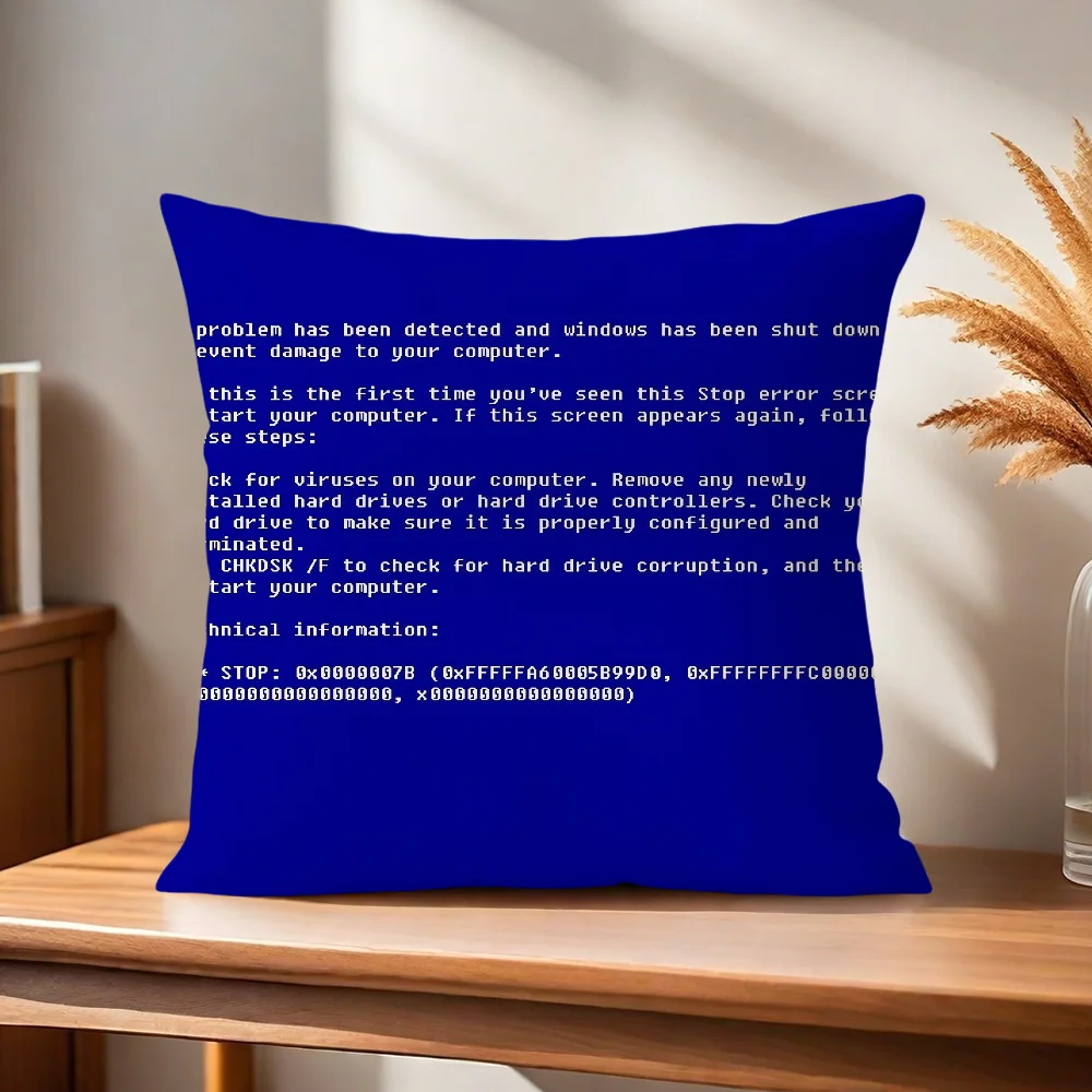 Windows XP Blue Screen Of Death BSOD Kissenbezug Kissenhülle für Zuhause, Sofa, Wohnzimmer, Büro, Café, Auto – Detail 5