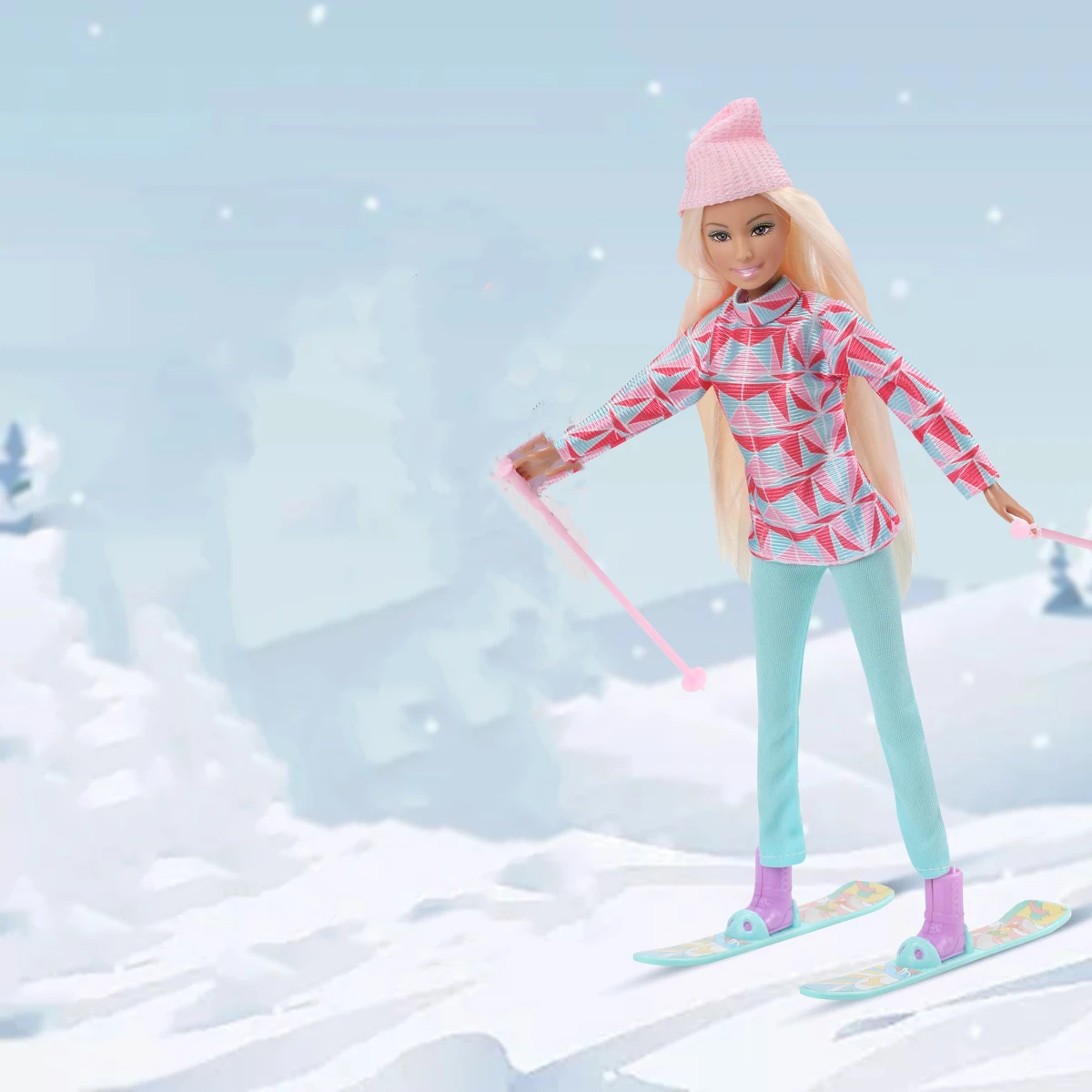 Ski Dolls Set Children Doll Toys With Ski Suit Snowboard Plastic Toys Princess Dolls Accessories Girls Play House Birthday Gift