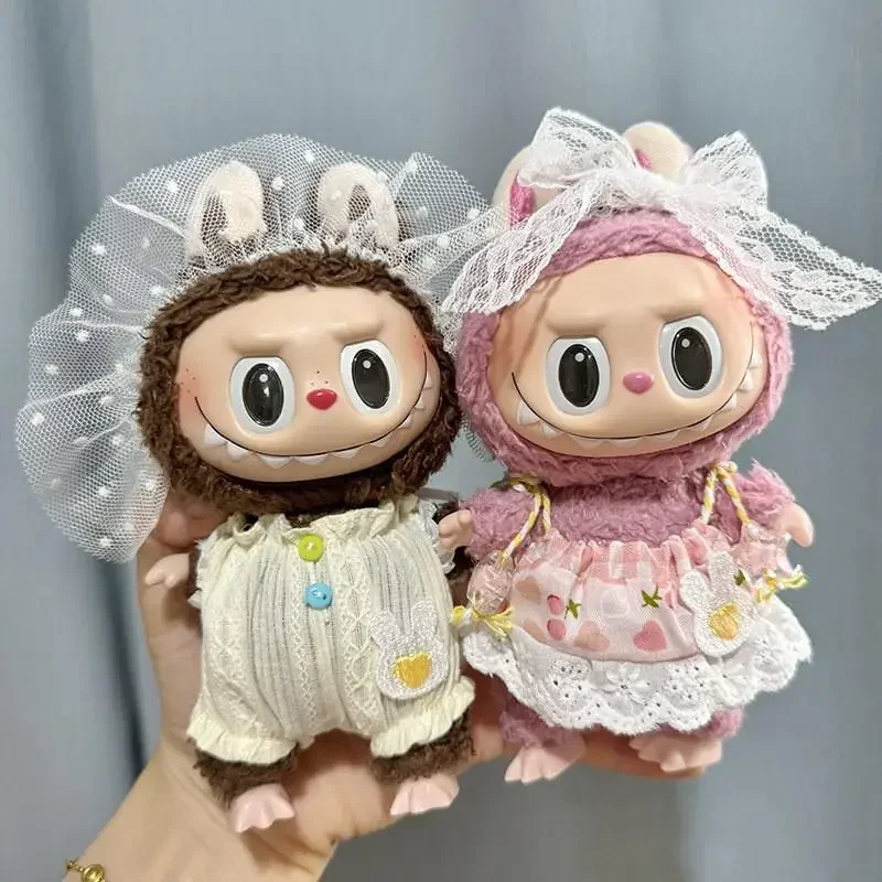 17cm Cute Mini Plush Doll'S Clothes Outfit Accessories For Korea Kpop Exo Labubu Idol Dolls Overalls Dress Clothing DIY Kid Gift