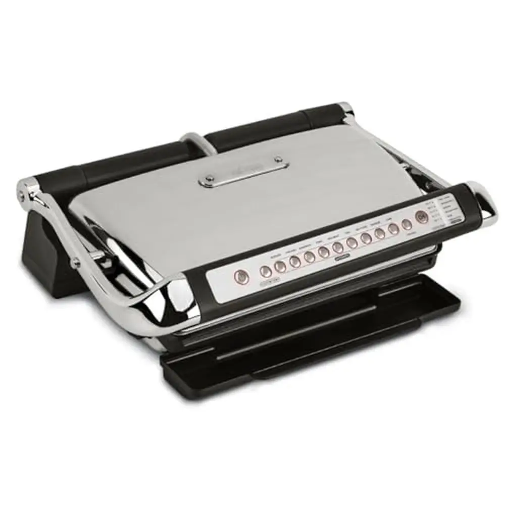 Automatic Stainless Steel Indoor Grill Panini Press XL Precise Cooking 1800W Smokeless Plates 9 Auto Programs XL Capacity Easy