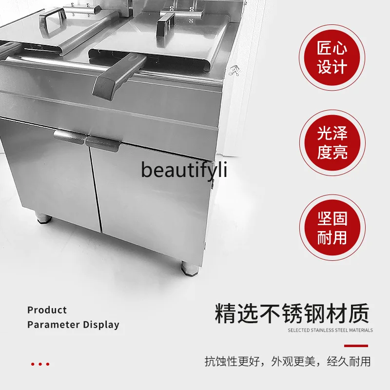 Commercial Double-cylinder Fried Chicken Fryer Multifunctional Kitchen Equipment, Fryer