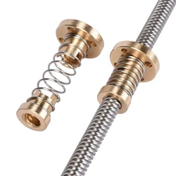 T8 Lead Screw Anti Backlash Spring Nut Loaded Elimination Gap Nut Lead 2mm/4mm/8mm For Threaded Rod DIY CNC 3D Printer Parts