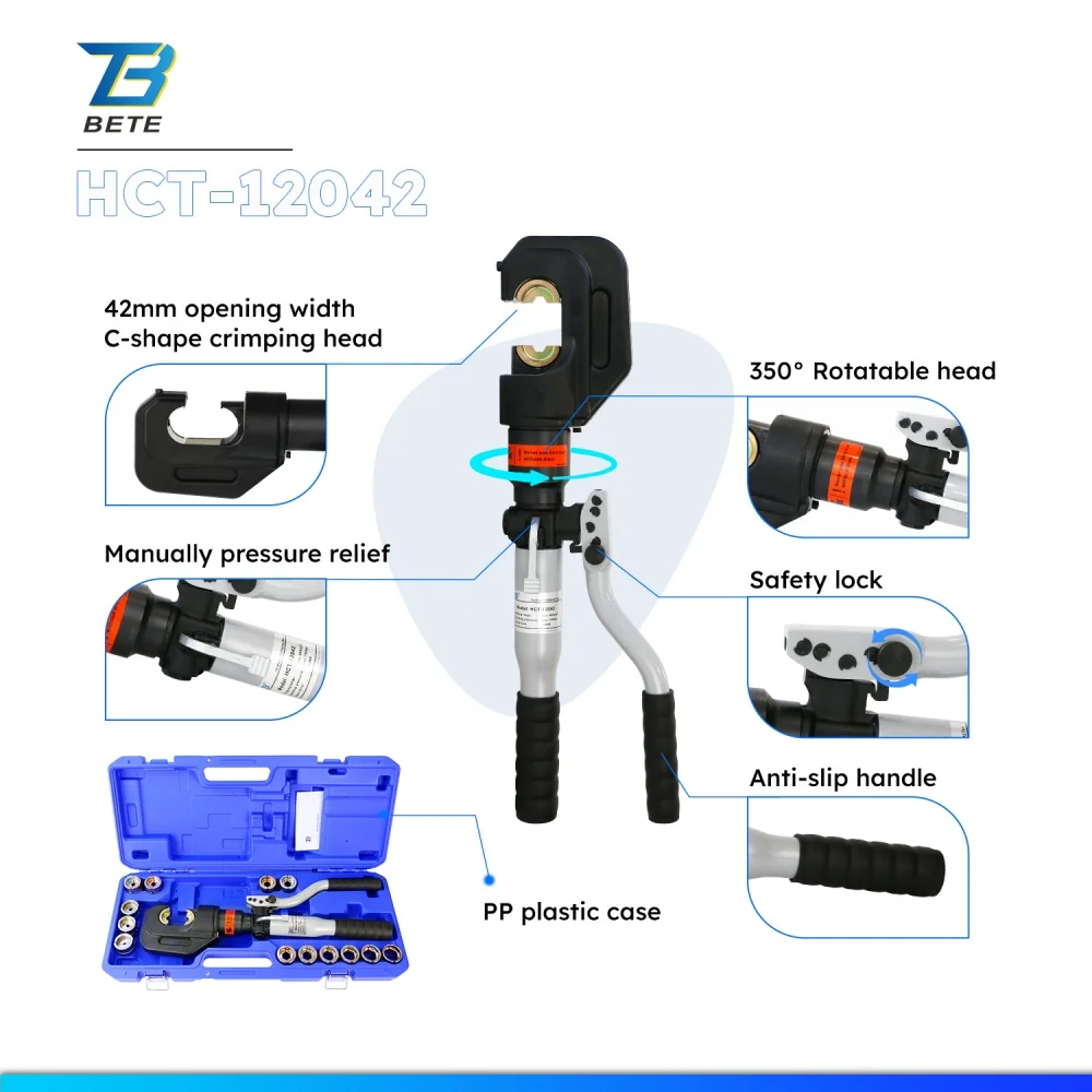 -12042 12t Manual Hydraulic Crimping Tool Stroke 42mm Max 400mm² Manual Crimping Tool For Cable
