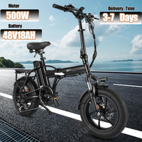 E-Bike 500W Brushless Motor 48V18AH Lithium Battery Hydraulic braking Fold Electric bike 16-inch Tire Electric Bicycle
