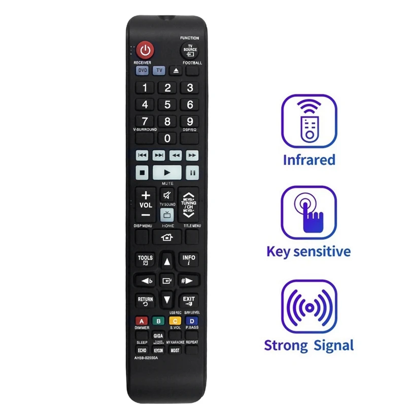 삼성 홈 시어터 시스템 HT-F450K HT-F453K HT-F453HK용 AH59-02550A 리모컨 교체
