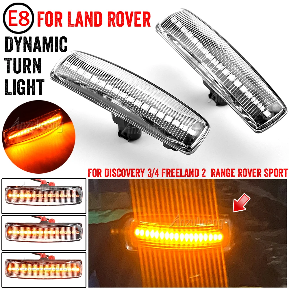 

LED Side Marker Light for Land Rover Discovery 3 4 Freeland 2 Range Rover Sport Dynamic Turn Signal Smooth Flowing Light OE plug