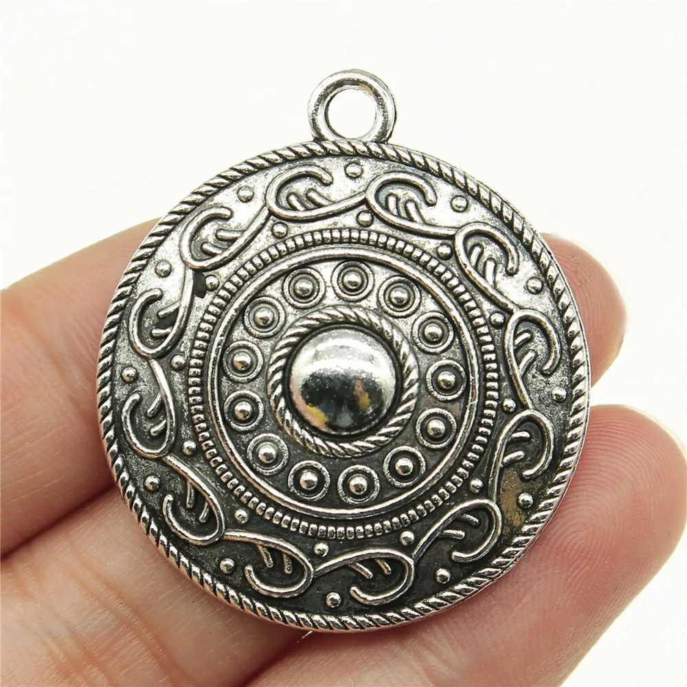 Wholesale 30pcs/bag 47x33mm Motif Pendants Charm Round Shaped Round Motif Charm Round Motif Pendants Charm For DIY Jewelry