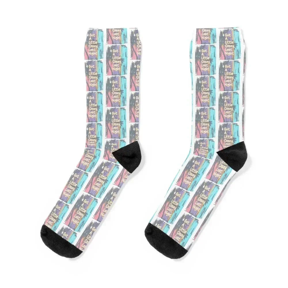 Got A Little Crazy Last Night Fitted Scoop Socks crazy Men's winter thermal Lots Socks Women Men's