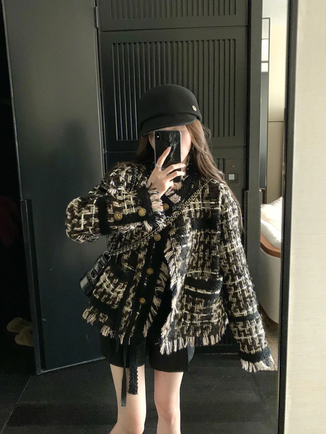 

2022 New Small Fragrant High Quality Rough Tassels Tweed Jacket Weave Coat Women's Fairy Style Chic Versatile Top