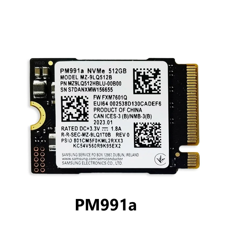 SAMSUNG PM991a PM991 SSD ไดรฟ์ Solid State ภายใน NVME M.2 2230 128GB ภายใน SSD 256GB 1.8 นิ้ว Nvme SSD ดิสโก้ Hard