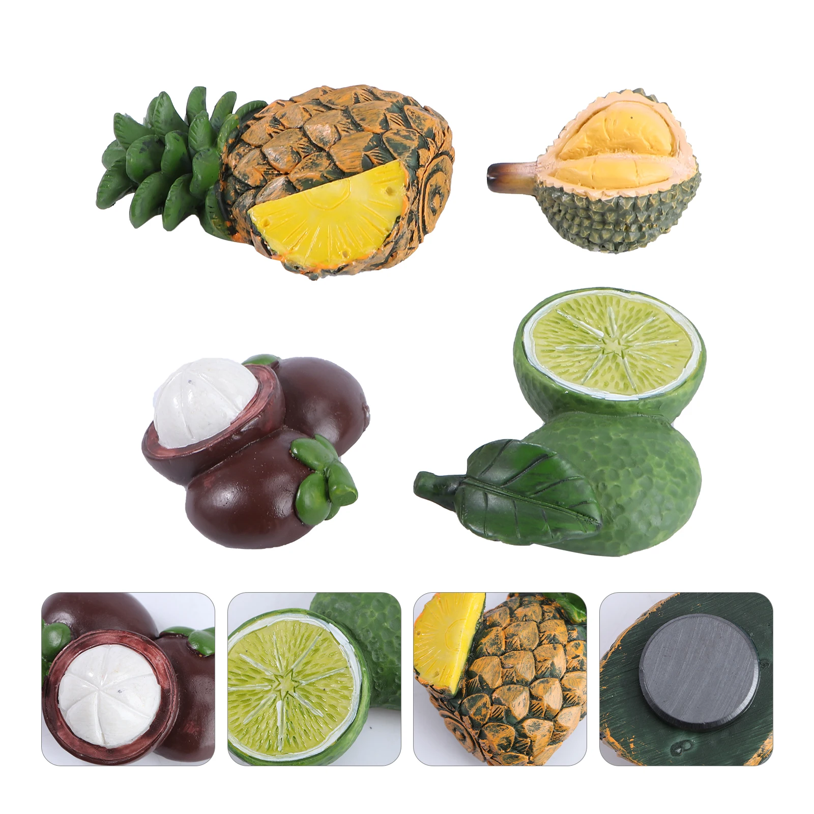 

4 PCS Simulated Fruit Refrigerator Stickers Simulation Food Decor Fridge Magnets Cute Creative Lemon Magnetic