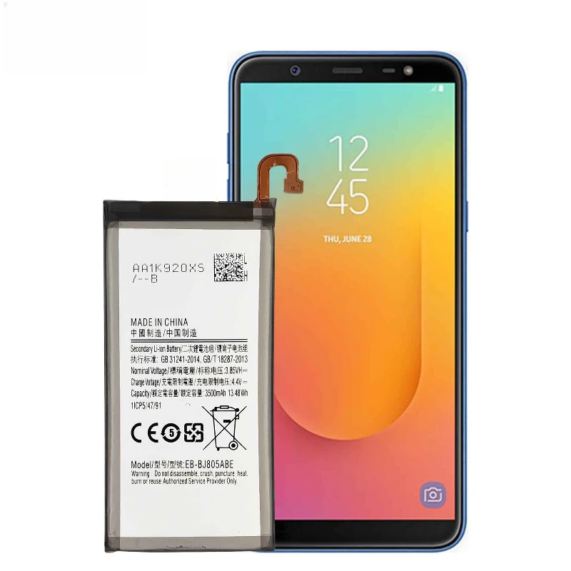 Nova marca EB-BJ805ABE 3500mAh Bateria Do Telefone Móvel para Samsung Galaxy A6 Plus A6 + SM-A605F A605G A6050 A605K A605FN A605GN A6058