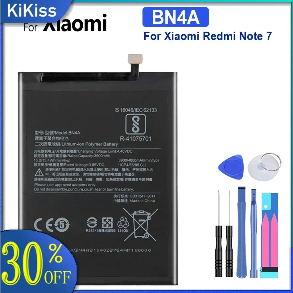 Mobile Phone Battery For Xiaomi Redmi Note 7, BN4A, 3900Mah