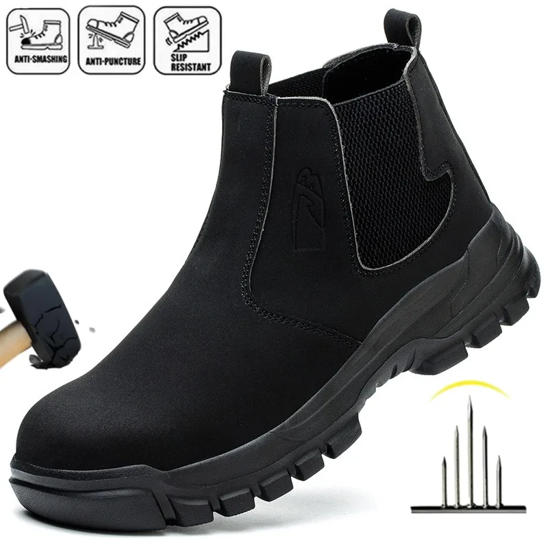 

Steel Toe Safety Shoes Men Construction Work Boots Anti-Puncture Lightweight Anti-Smash Non Slip Industrial Work Boots
