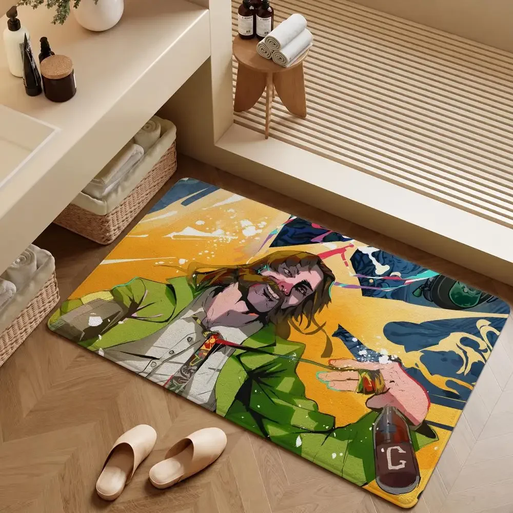 Game Disco Elysium Harry Du Bois Kim Floor Mat Soft Flannel Entrance Doormat Non-Slip Washable Rug For Bedroom Home Decor