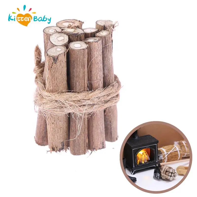 Furniture Toy 1:12 Mini Dollhouse Furniture Miniature Firewood Kids Pretend Play Toy Parts Gifts for Kids Girls Christmas 