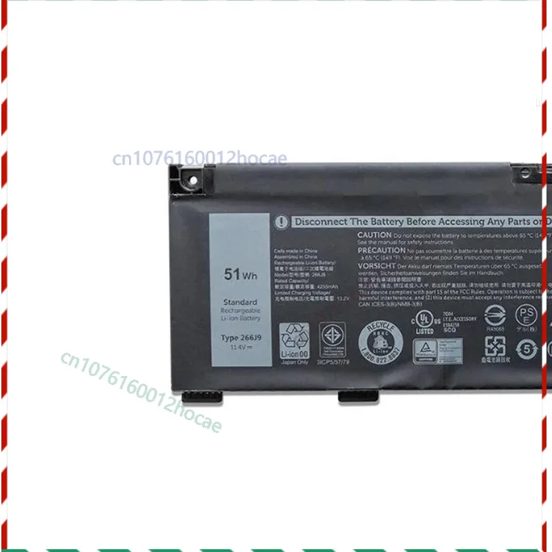 

New 266J9 Battery for DELL Ins 14-5490-D1605S Ins 15PR-1762BR Ins 14-5490-D1525SClippers