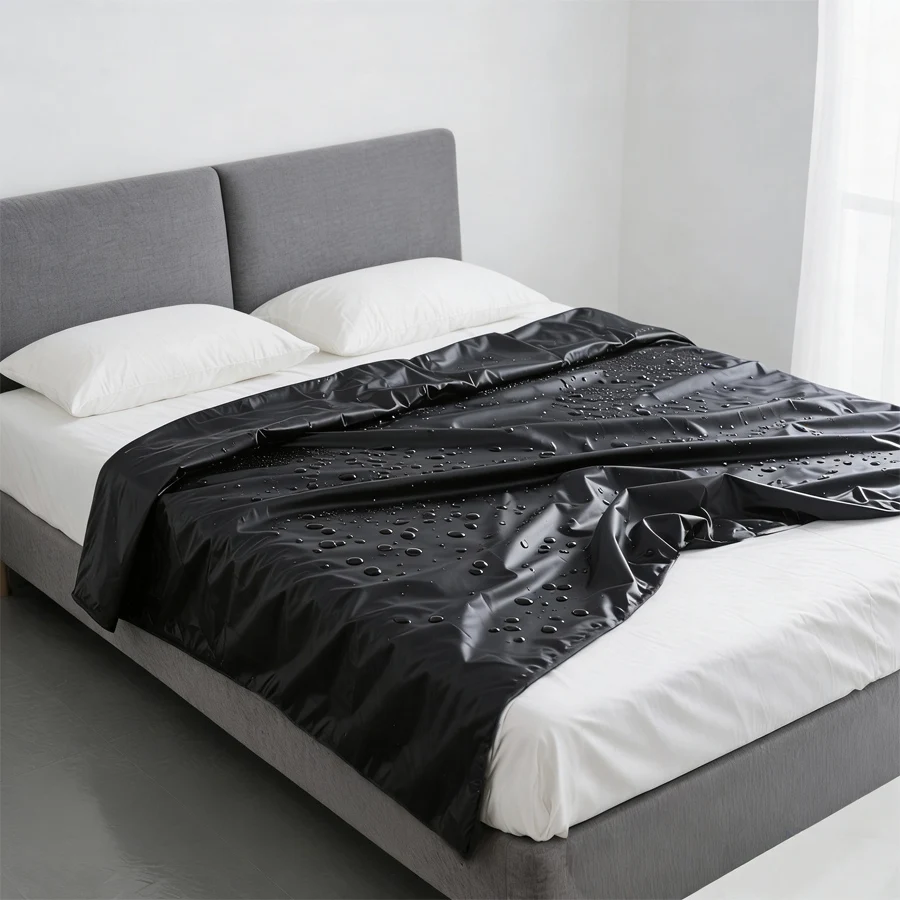 Black PVC Waterproof Bed Sheet, oil Resistant,Sstain Resistant Easy to Clean Hotel Hospital Specific Bed Sheet Bed Cover