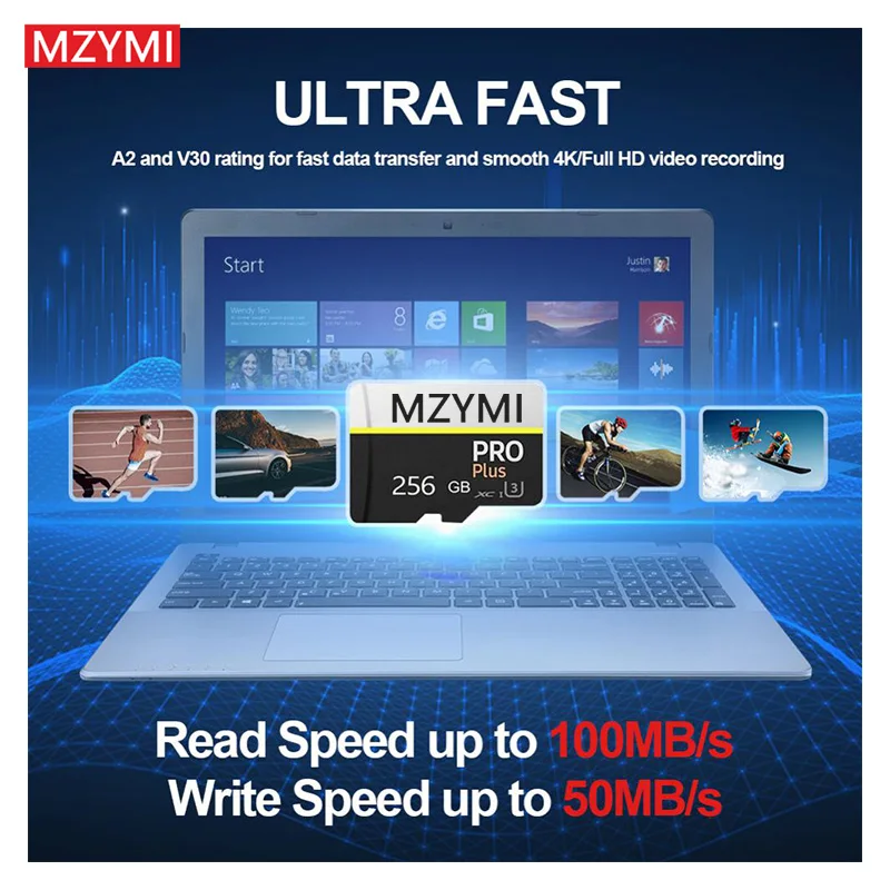 MZYMI-tarjeta de memoria TF de alta velocidad, almacenamiento de datos expandido para teléfono/cámara, Pro Plus 2TB, 1TB, 512GB, 32GB