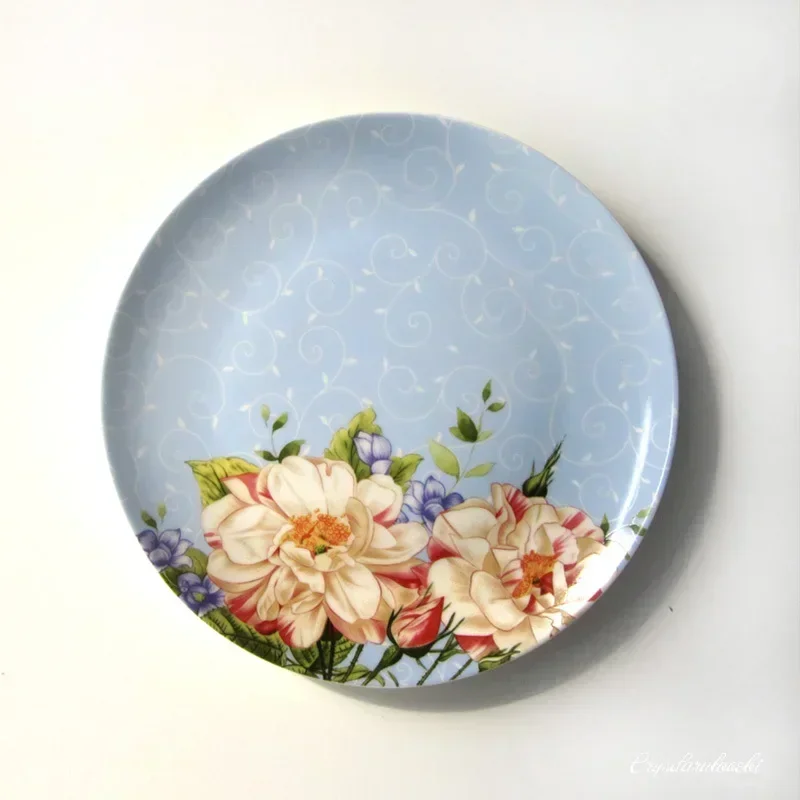 

4pcs/set, Bone China Dinnerware, Floral Vintage Design, Ceramic Buffet Dish, Decorative Plate, Porcelain Dinner Plate