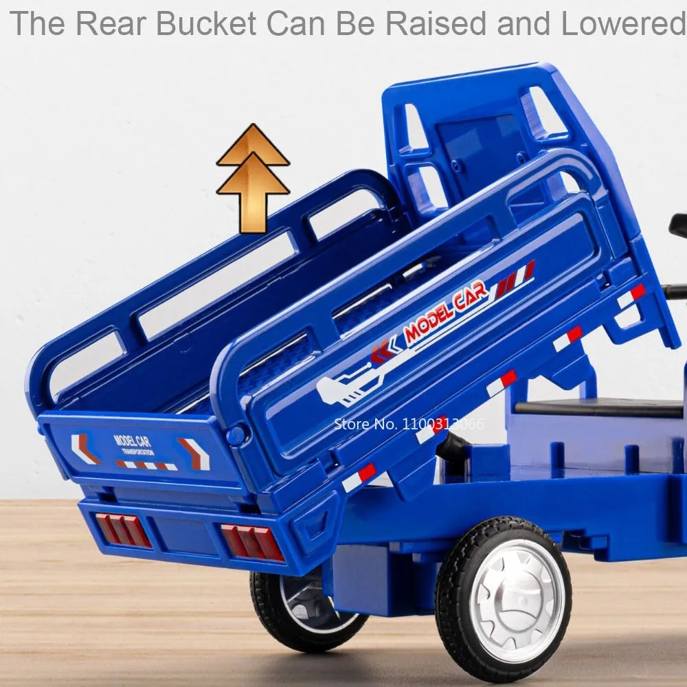 1:12 Metal Tricycle Motorcycle Car Toy Diecast Model with Sound Light Vehicle Pull Back Miniature Vehicles for Kids' Edutainment