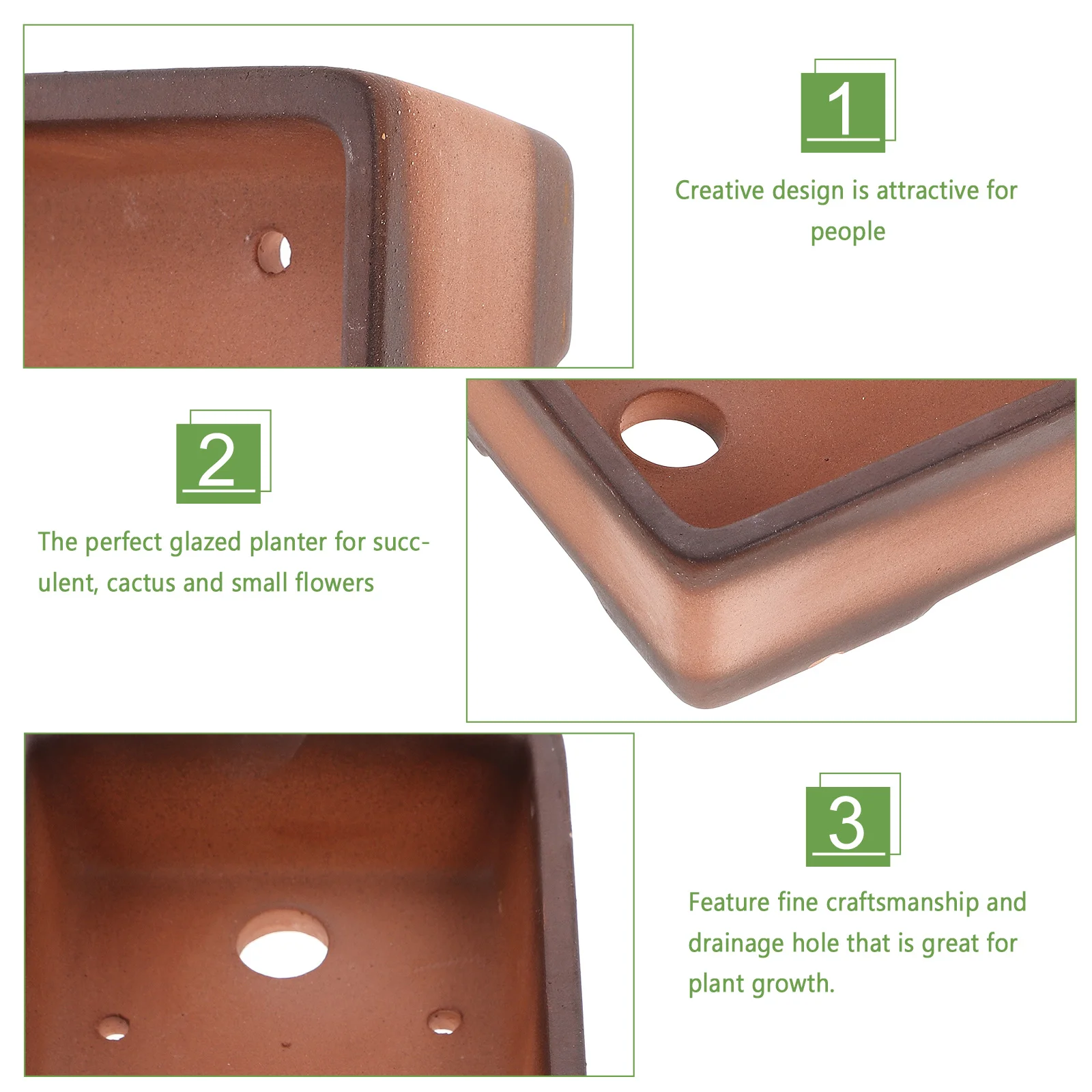 

1Pcs Purple Sand Flowerpot Manger Basin Creative Chinese Style Planter for Succulent Cactus Desktop Ornament