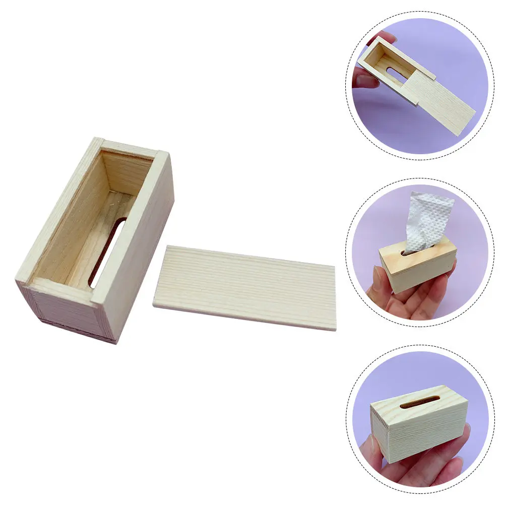 

Miniature Tissue Box Charming Simulation Decorative Mini House Ornament Tiny House Kit Miniature Adornment Mini Tissue Box