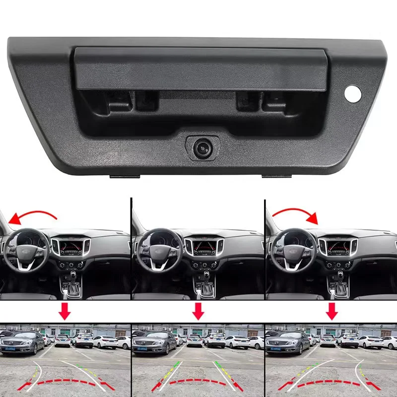 170° Wide Angle Car Tailgate Handle Camera HD Waterproof Night Vision Reversing Camera for Ford F150 2015-2018