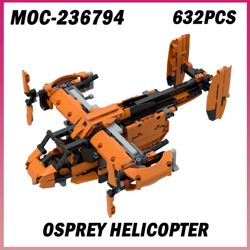 632PCS MOC-236794 Hubschrauber Baustein Set Militärische Krieg Waffen Modell Montage Kit für Jungen Und Erwachsene Spielzeug Geschenk