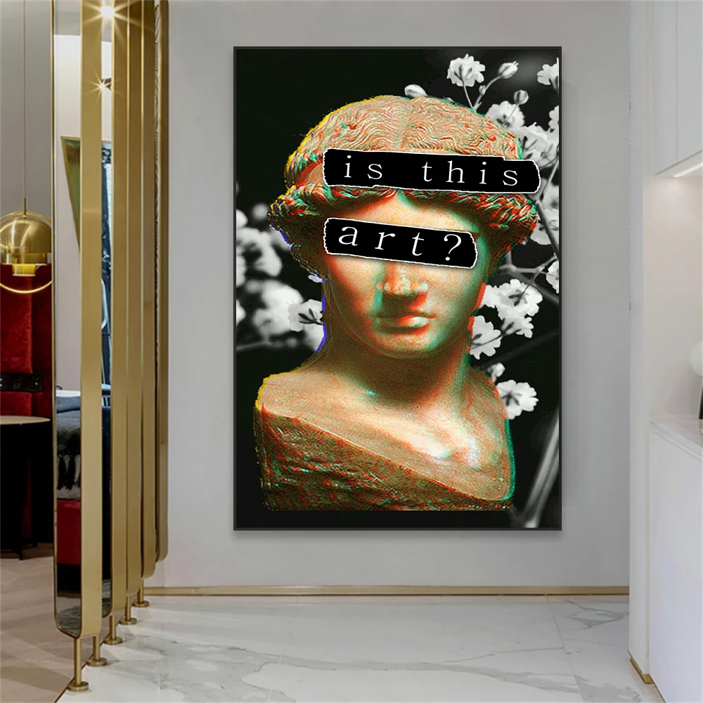 Graffiti Art Gallery Wall Art Poster Abstract Colorful David Statue Prints Canvas Painting Rome Statue Reading Room Wall Decor