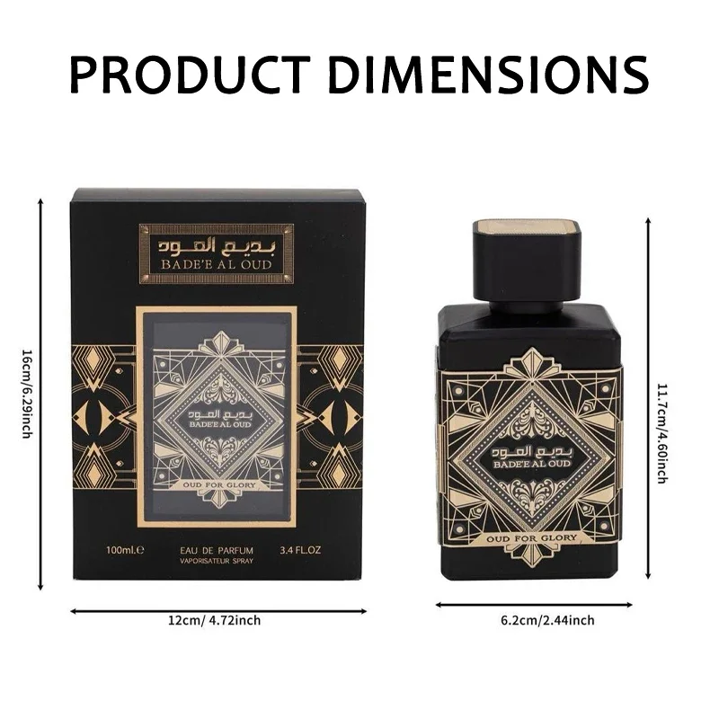 100ml Original BADEE AL OUD HONOR GLORY Men\'s Perfume Long Lasting Fragrance High Quality Arabic Perfume for Both Men and Women