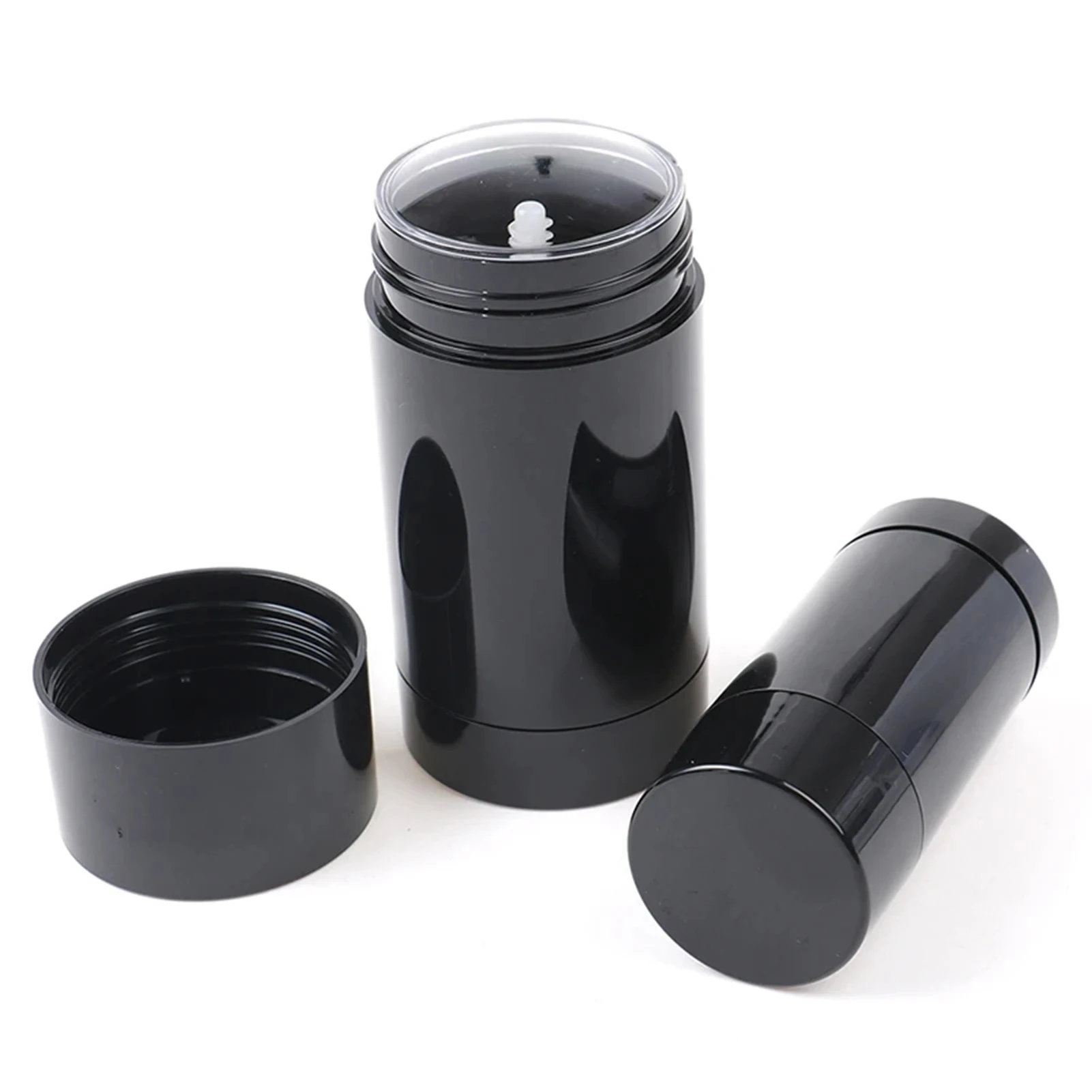 Reusable Deodorant Bottle 30ml Empty Black Cylinder Twist Up Stick Tube for Lip balm,Lipstick