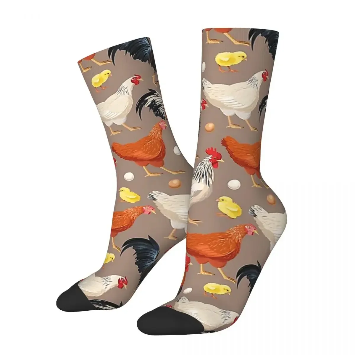 Chicken Colorfull Pattern Socks Harajuku High Quality Stockings All Season Long Socks Accessories for Unisex Gifts