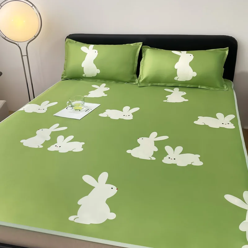 Ice silk sheets three-piece machine washable folding non-deforming mat soft mat