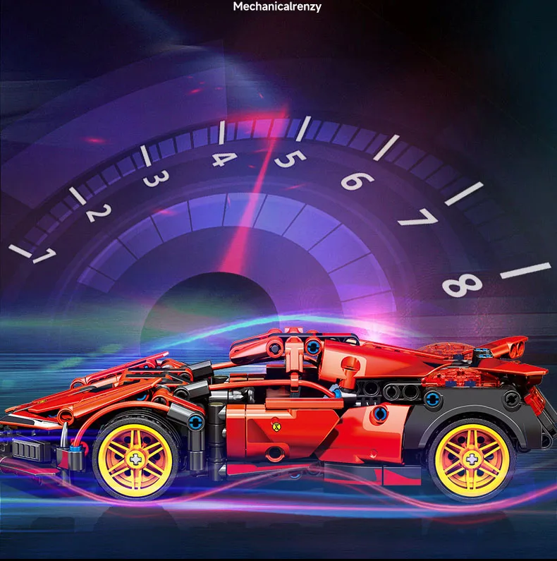 Technischer 1:18 Maßstab Supersportwagen-Bausatz Apolloes Project EVO Super Sport Auto Rückziehfahrzeug Konstruktions-Bausteine Spielzeug – Detail 2