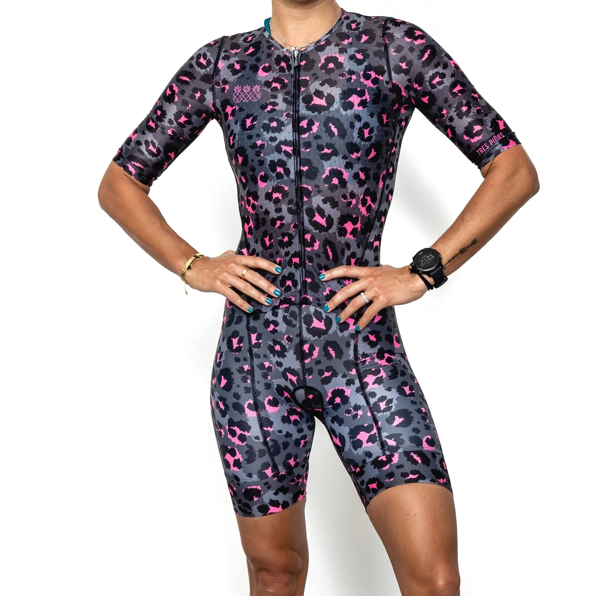 Tres Pinas Little Monkeys Skinsuit Triathlon Jumpsuits Pro Racing Womens Bicycle Clothes Ciclismo Three-piece suit Bodysuit 2021