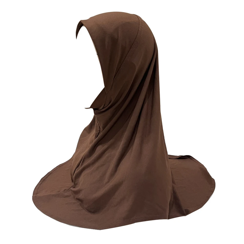Kids Girls Muslim Hijab Instant Scarf Full Cover One Piece Amira Headscarf Shawls Wrap Turban Pull On Ready Middle East 5-10Year
